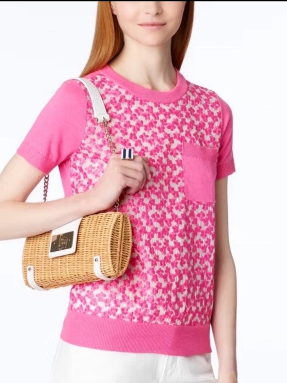 Kate Spade Sheer Embroidered Flowers Mercy Top Sz XL Silk Cashmere Blend